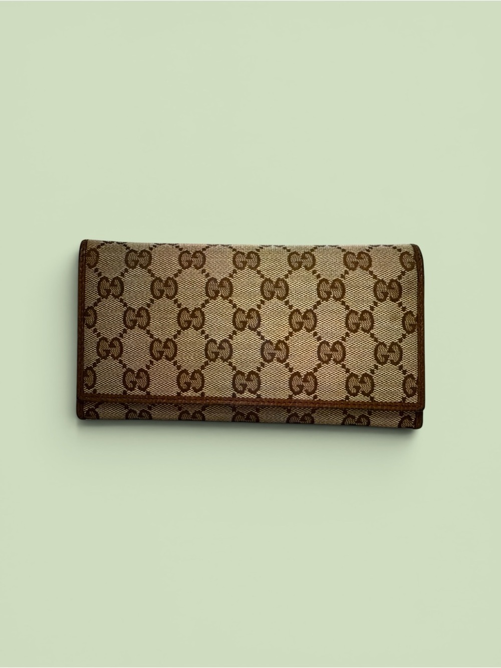 Gucci Beige/Brown GG Supreme Continental Wallet